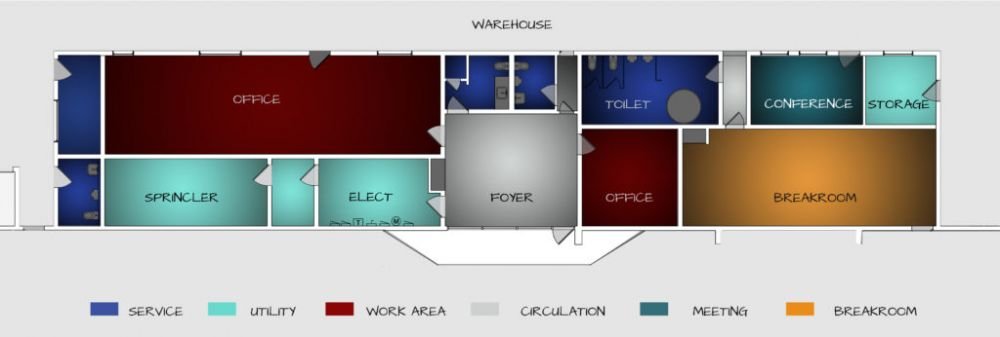 Existing Floor Plan for Industrial Office Renovation