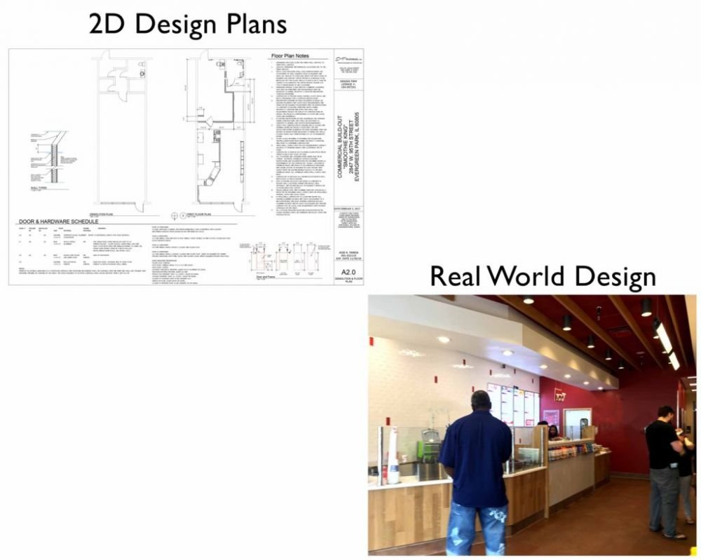 This image shows a commercial renovation JP Architects, Ltd. did for a business in Evergreen Park, Illinois