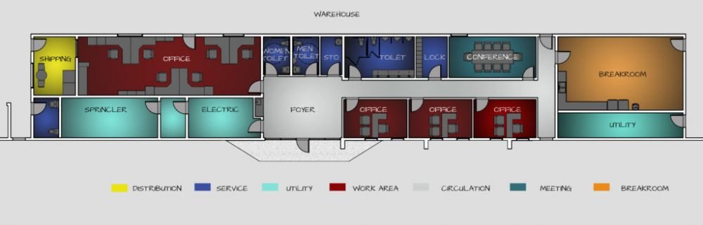 Renovated Floor Plan for Industrial Office Space